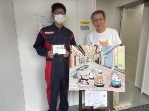 レンタルアート事例_岡山ダイハツ_赤磐PDI店_アーティスト・土肥ヨシ